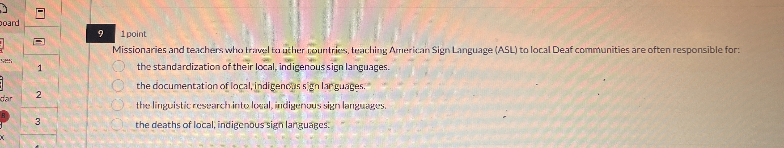 9 1 point Missionaries and teachers who travel to