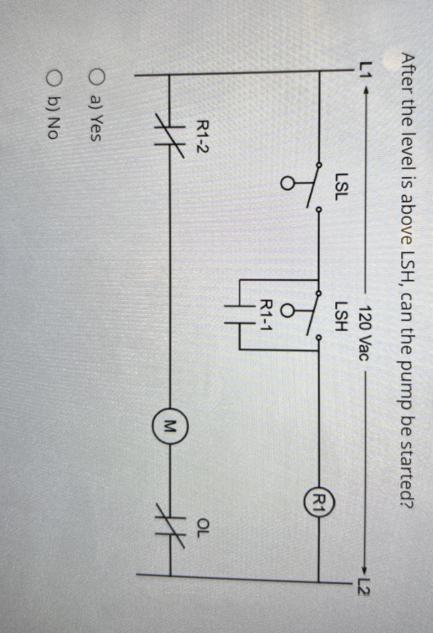 After the level is above LSH , can the pump be