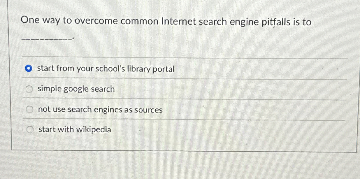One way to overcome common Internet search engine