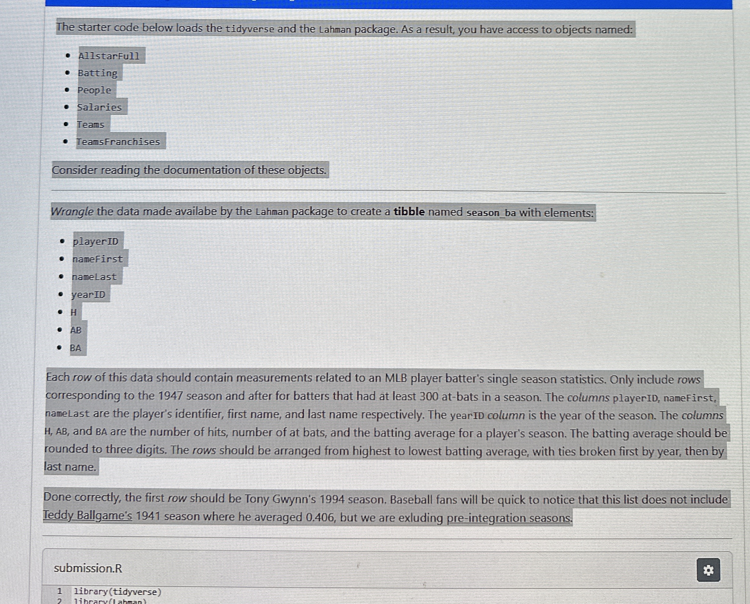 The starter code below loads the tidyverse and