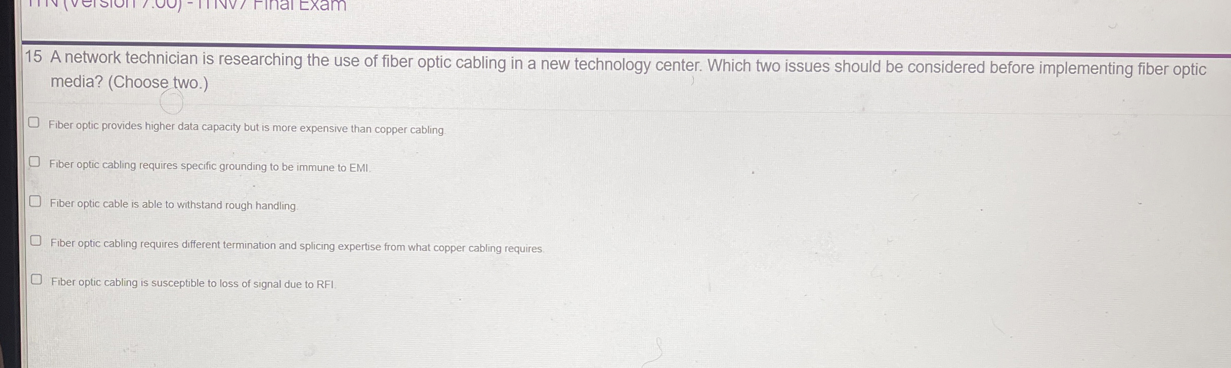 1 5 A network technician is researching the use