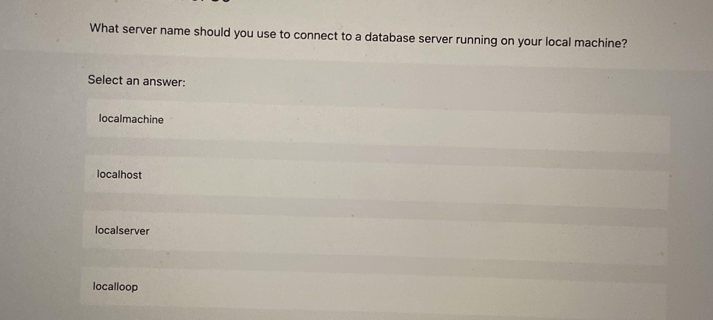 What server name should you use to connect to a