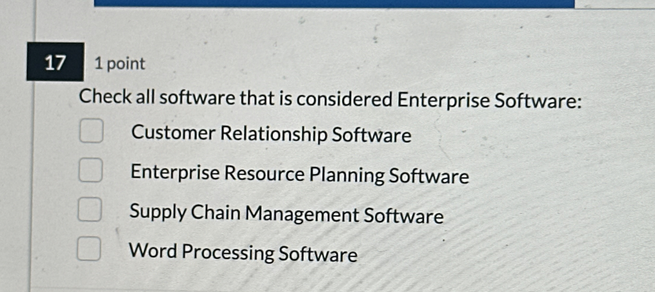1 point Check all software that is considered