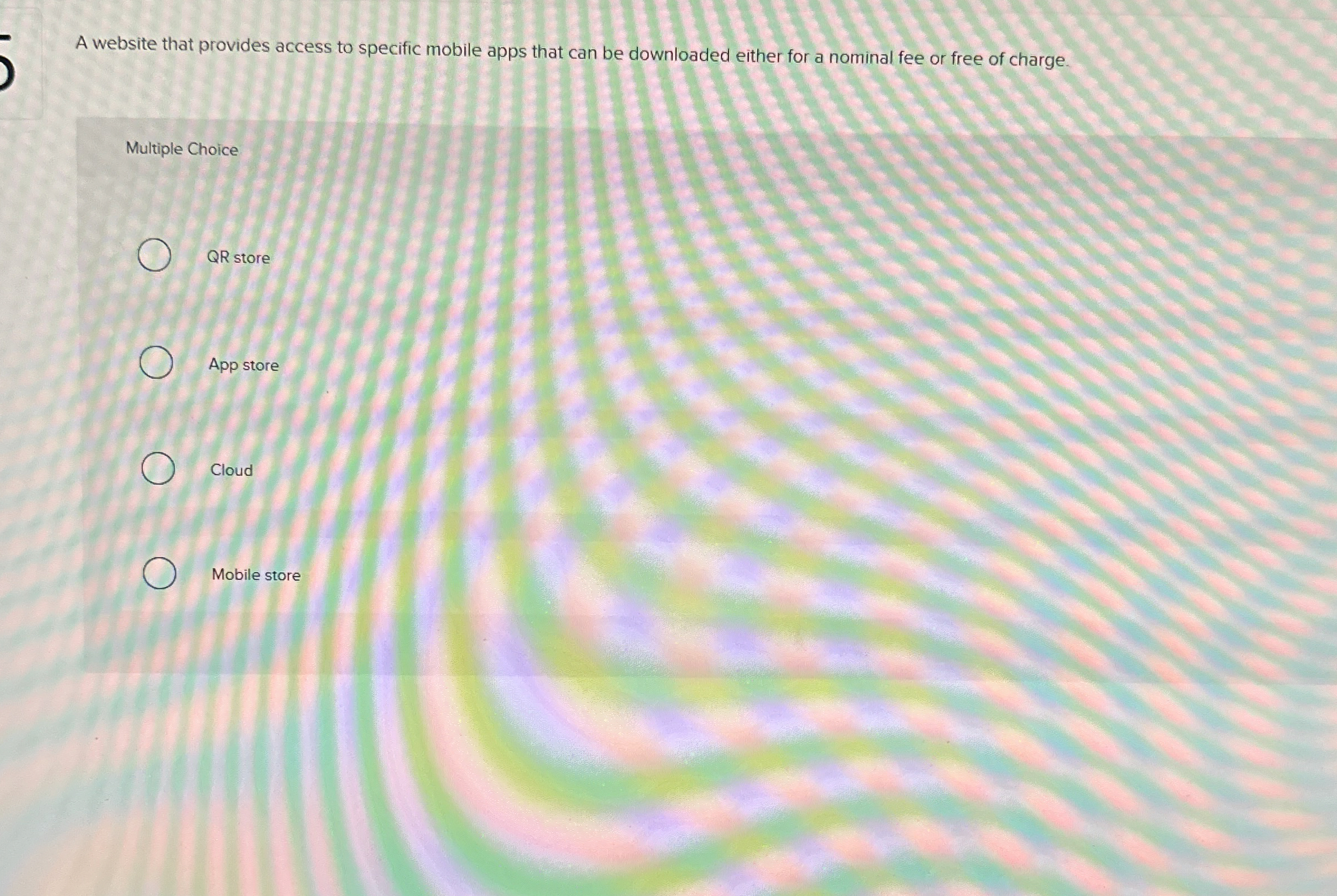 A website that provides access to specific mobile