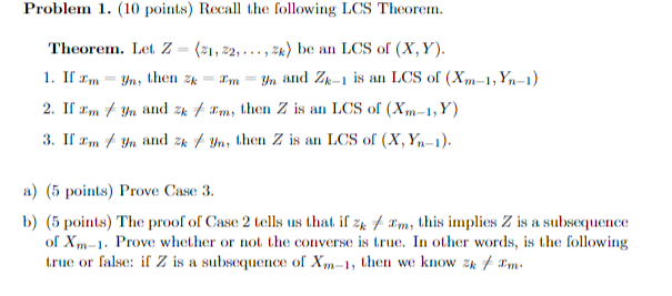 Problem 1 . ( 1 0 points ) Recall the following