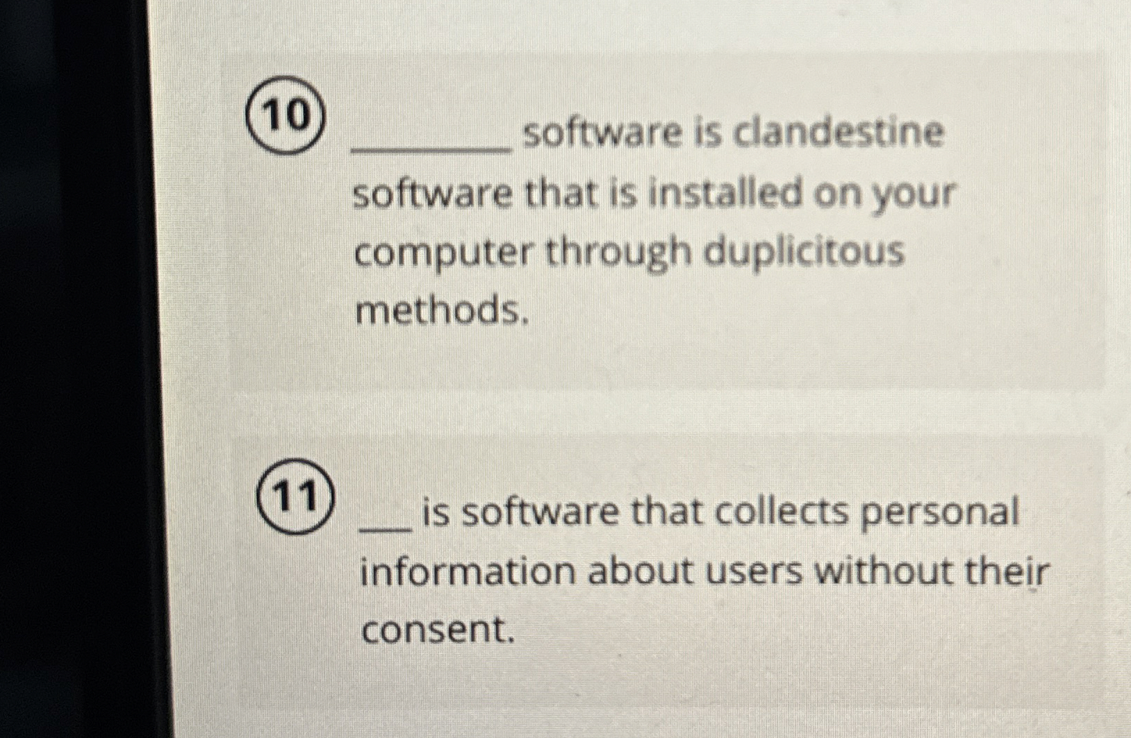 1 0 software is clandestine software that is