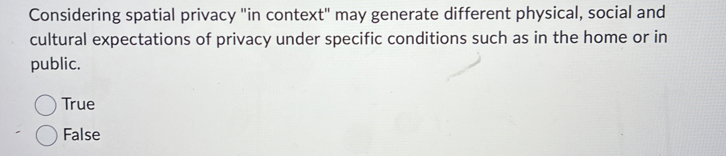 Considering spatial privacy " in context" may