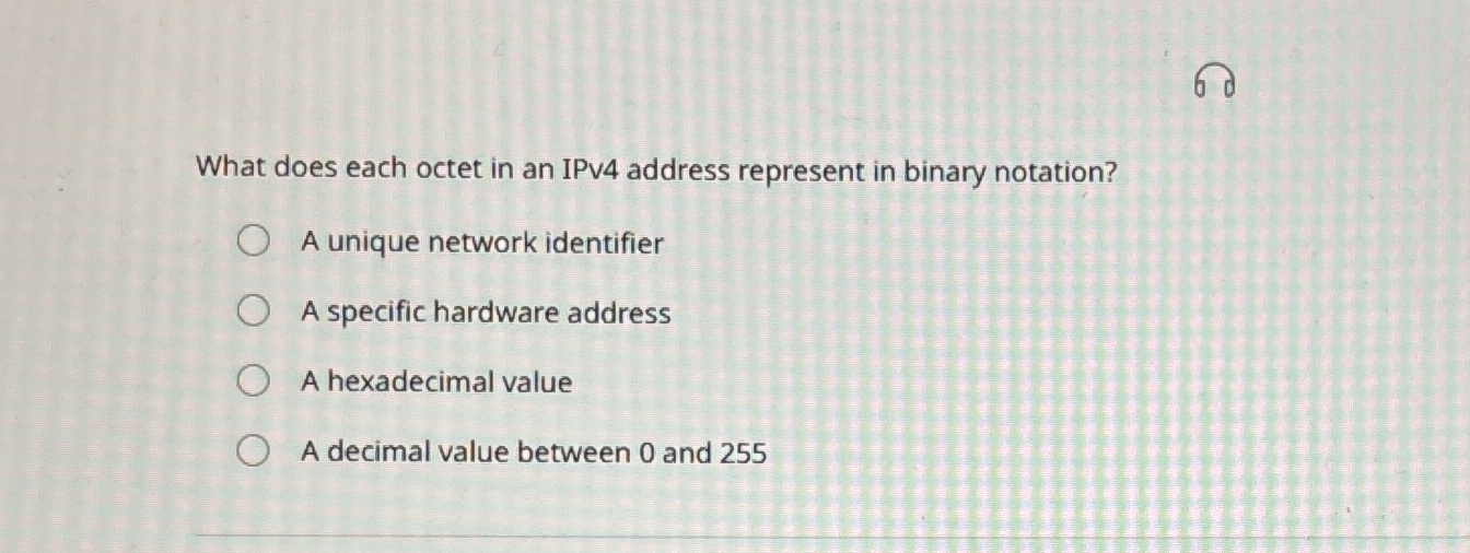 What does each octet in an IPv 4 address