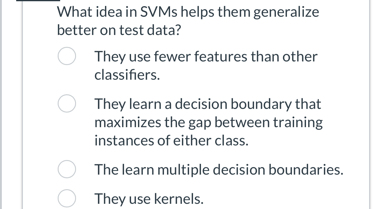 What idea in SVMs helps them generalize better on