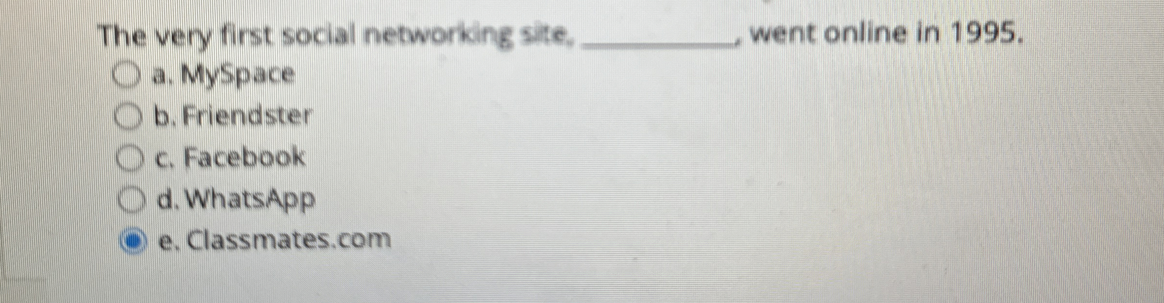 The very first social networking site, q , went