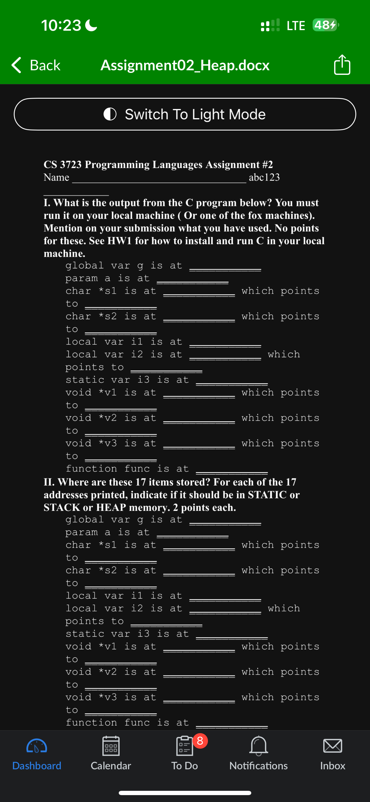 Switch To Light Mode CS 3 7 2 3 Programming