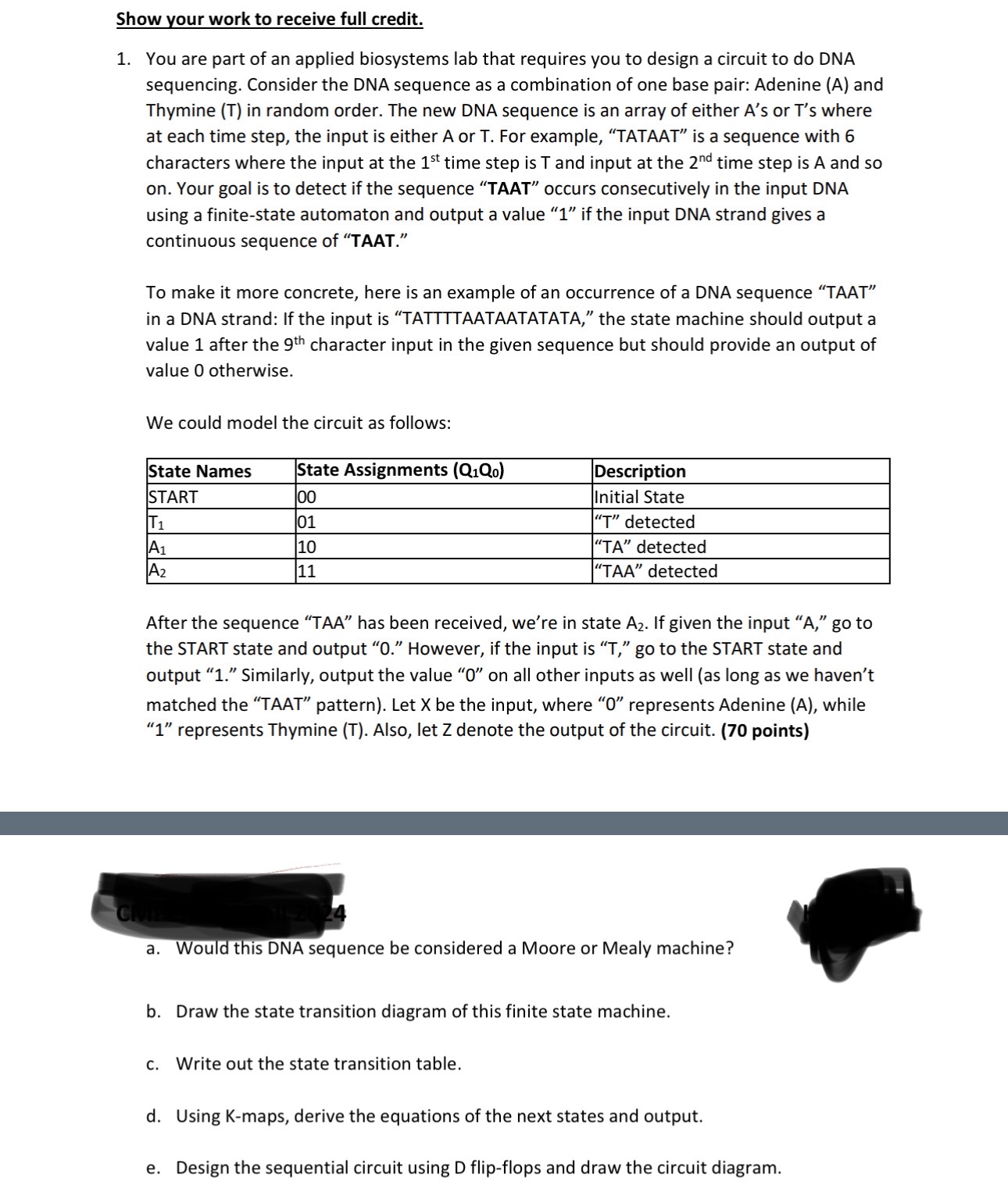 Show your work to receive full credit. You are