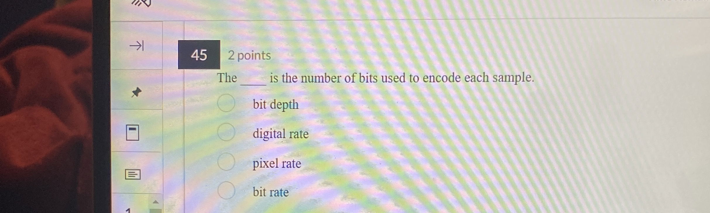 4 5 2 points The is the number of bits used to