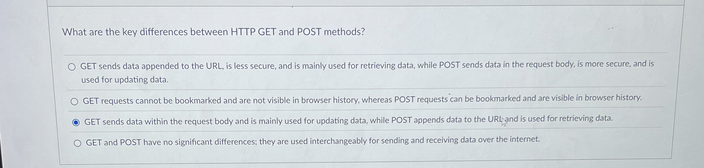 What are the key differences between HTTP GET and