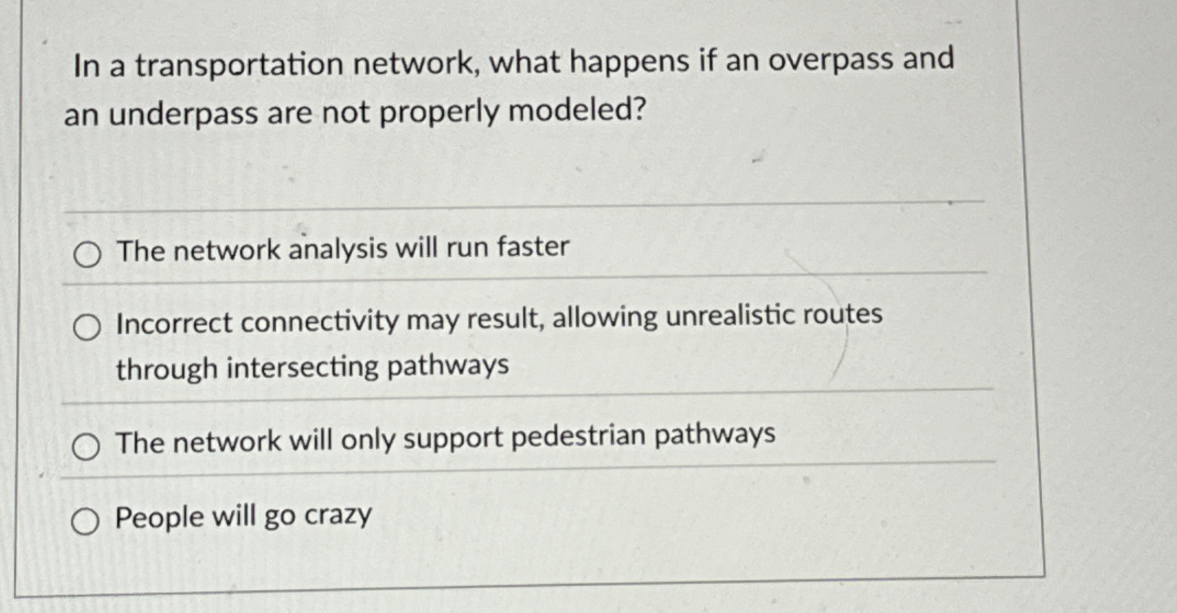 In a transportation network, what happens if an