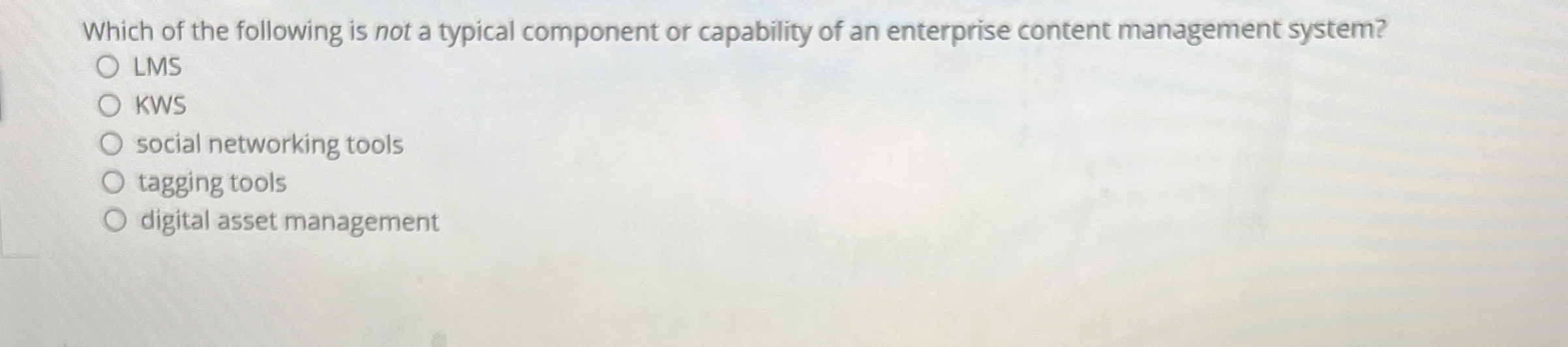 Which of the following is not a typical component