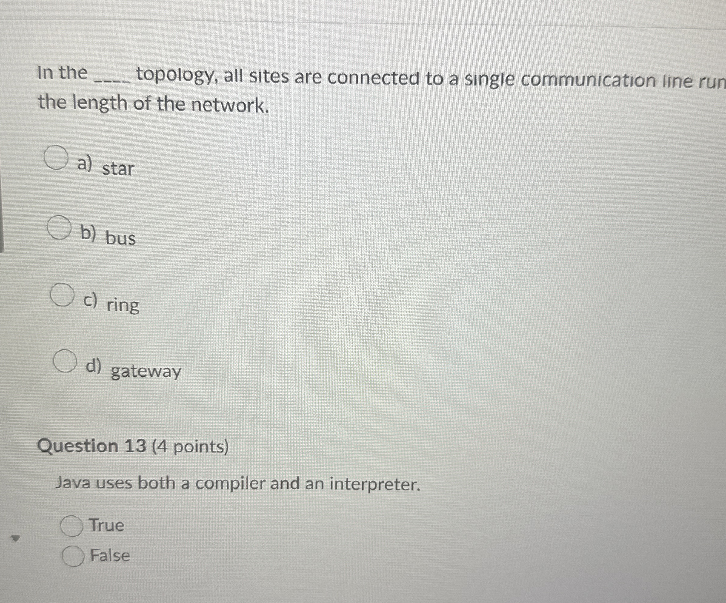 In the topology, all sites are connected to a