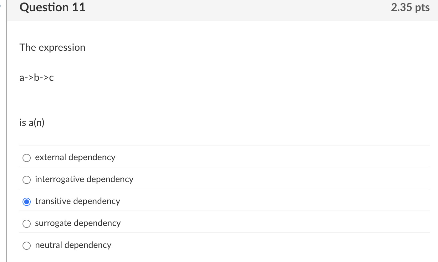 Question 1 1 The expression a b c is a ( n )