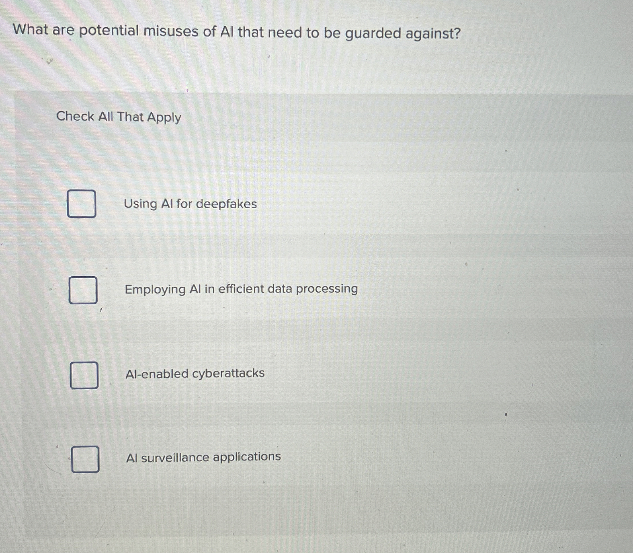 What are potential misuses of Al that need to be