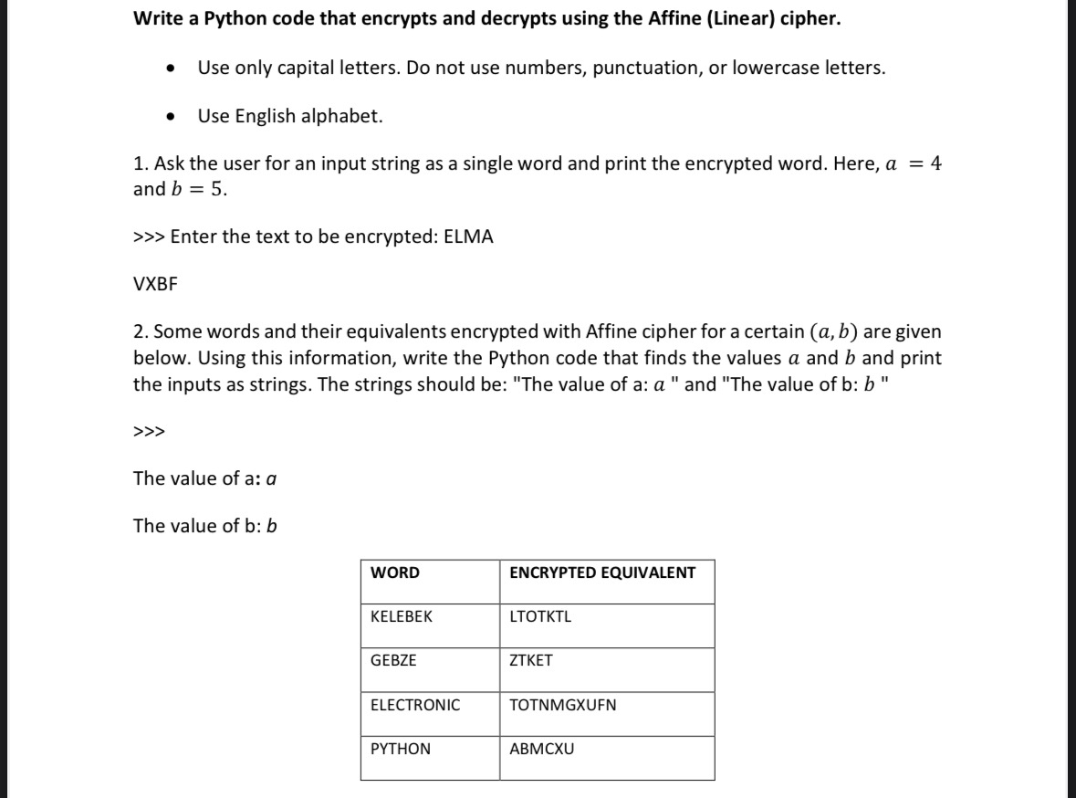 Write a Python code that encrypts and decrypts