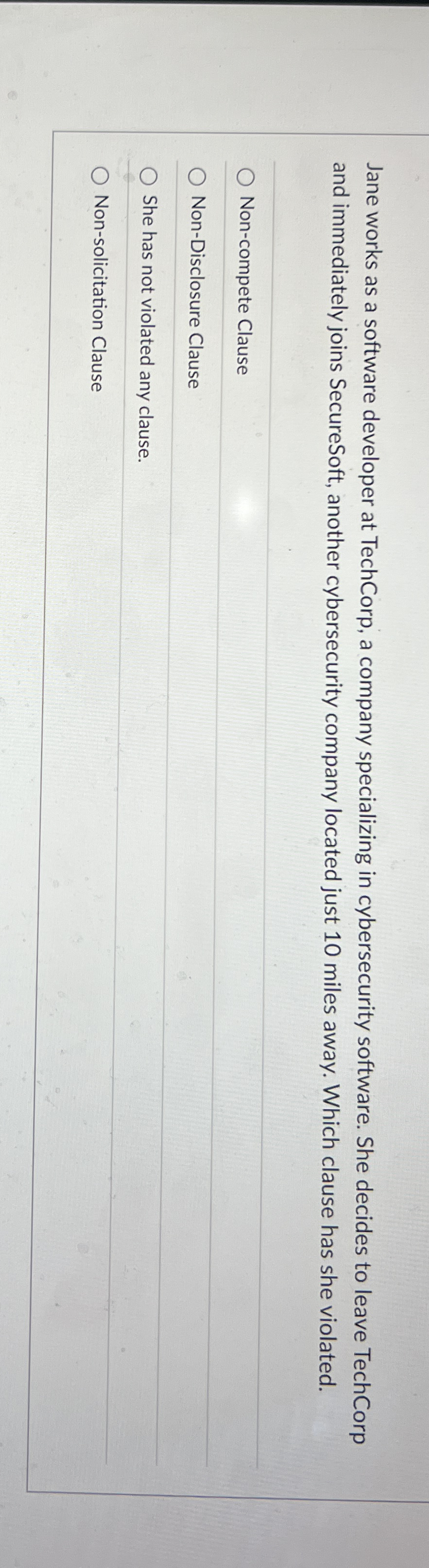 Jane works as a software developer at TechCorp, a