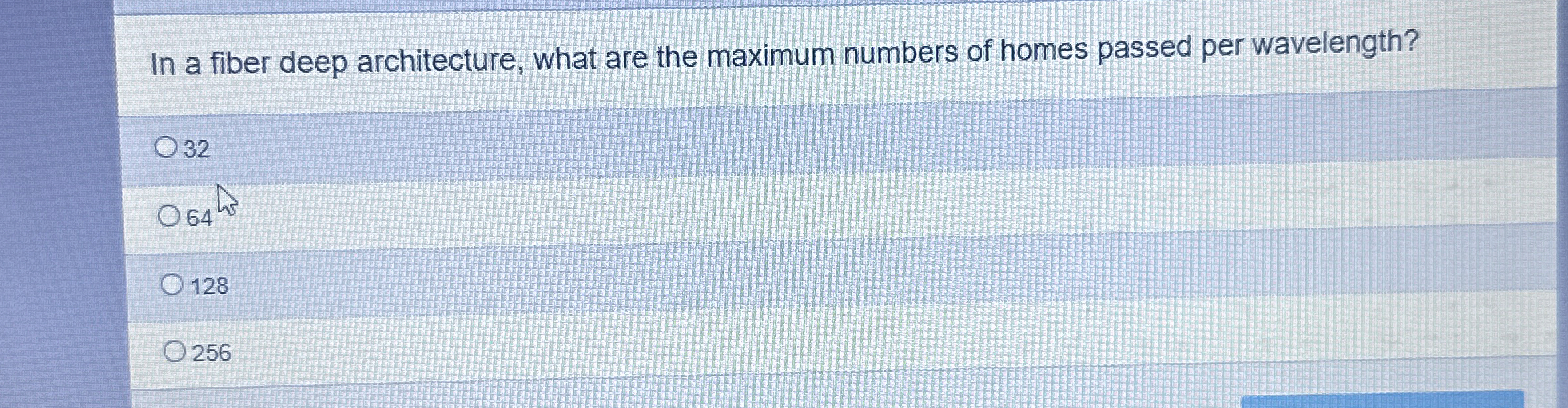 In a fiber deep architecture, what are the