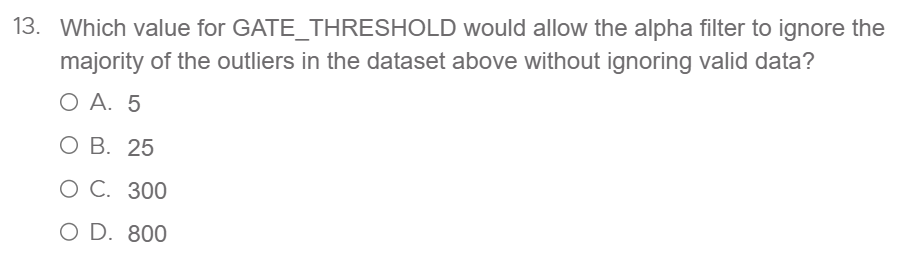 1 3 . Which value for GATE _ THRESHOLD would
