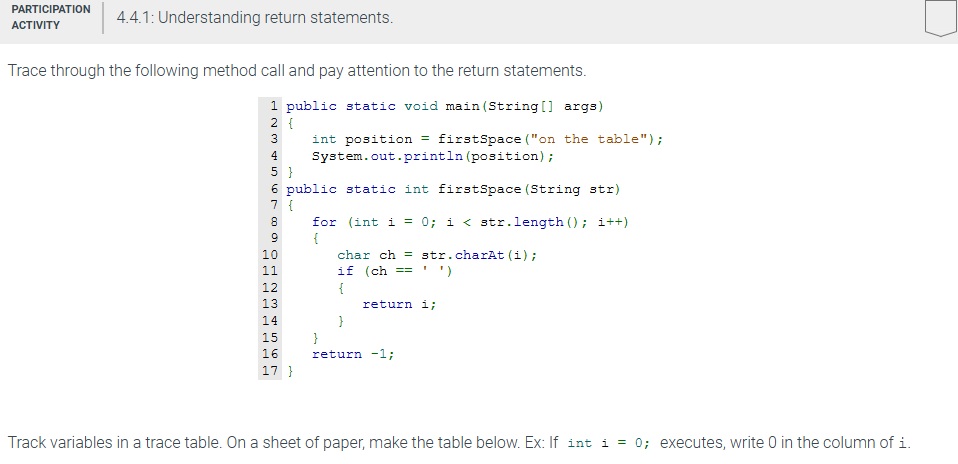 Trace through the following method call and pay