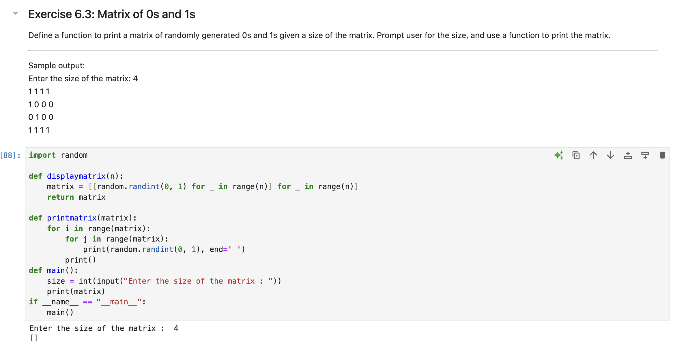 Please help me to correct it with python [ 8 8 ]