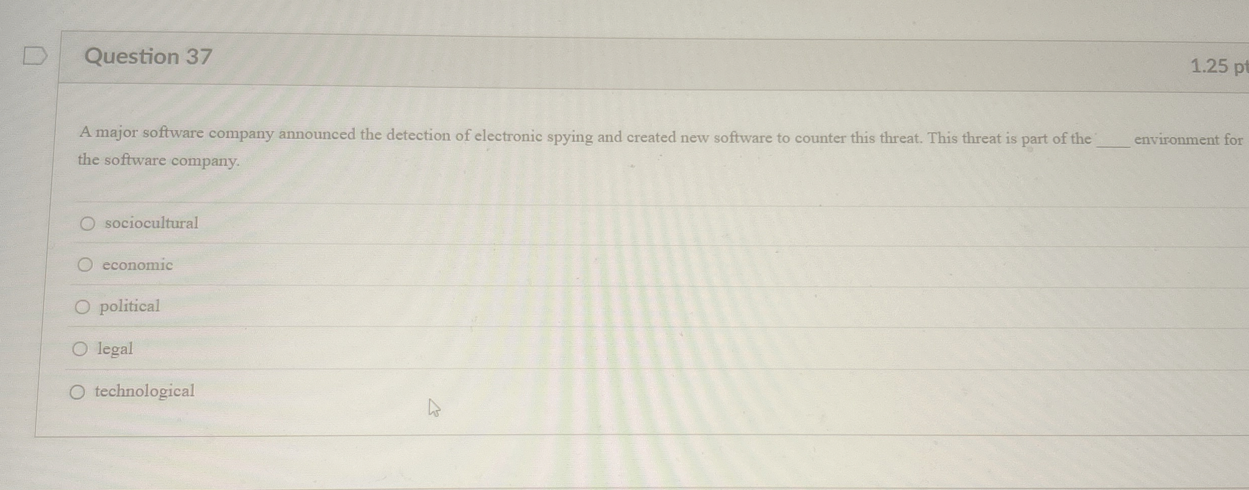 Question 3 7 A major software company announced