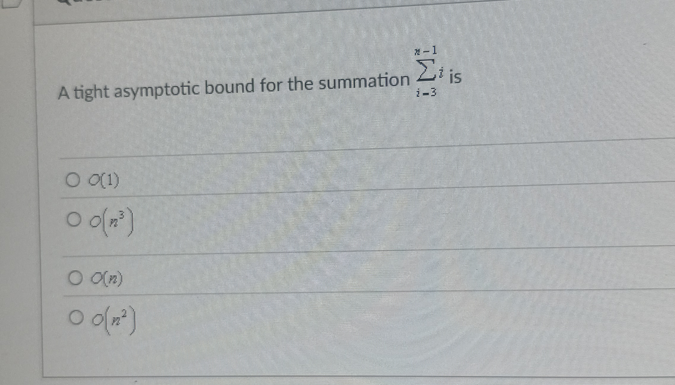 A tight asymptotic bound for the summation i = 3