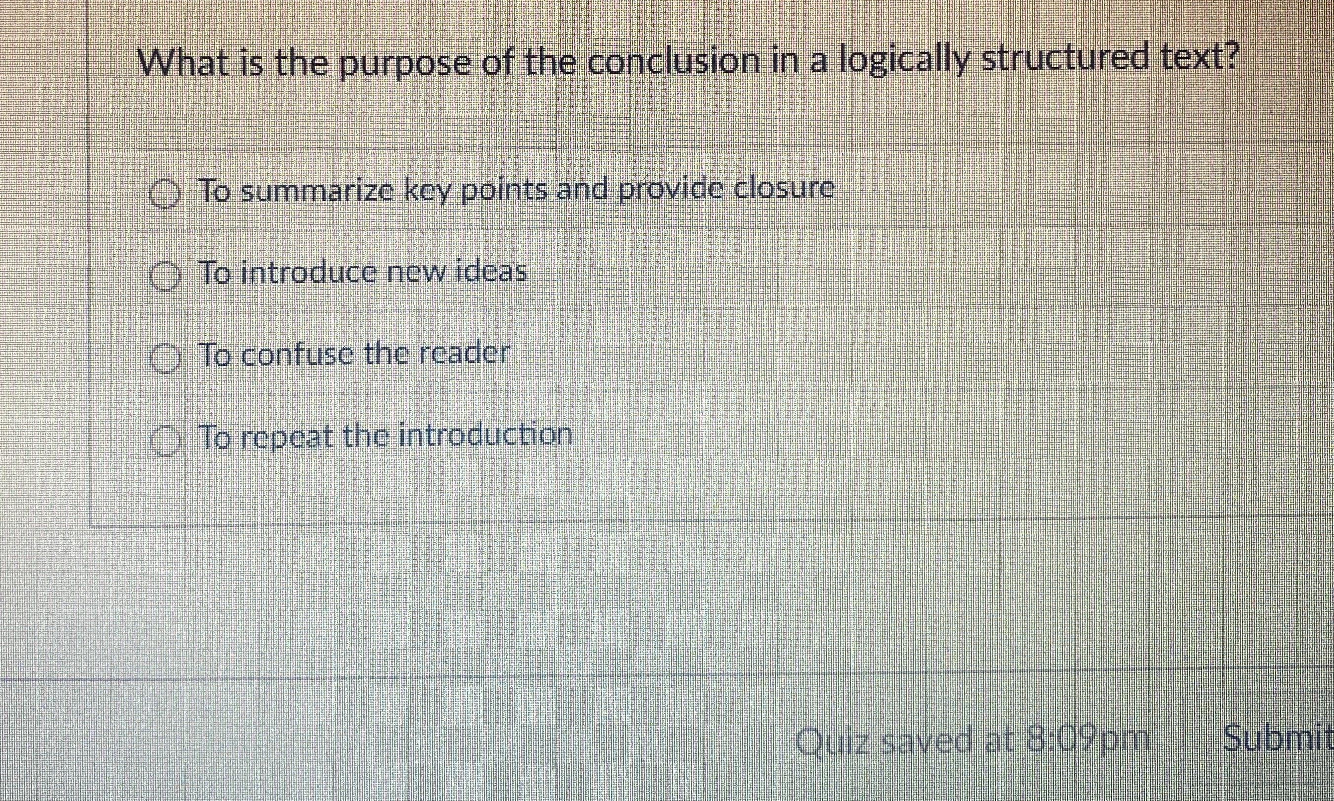 What is the purpose of the conclusion in a
