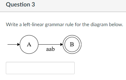 Question 3 Write a left - linear grammar rule for