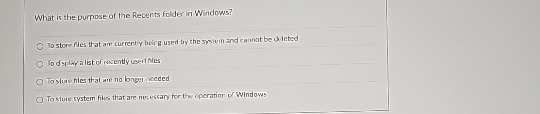 What is the purpose of the Recents folder in