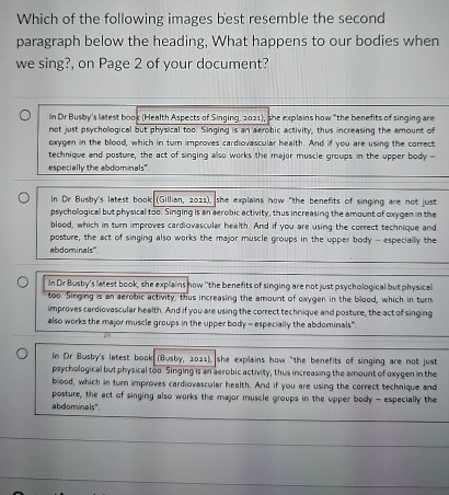 Which of the following images best resemble the