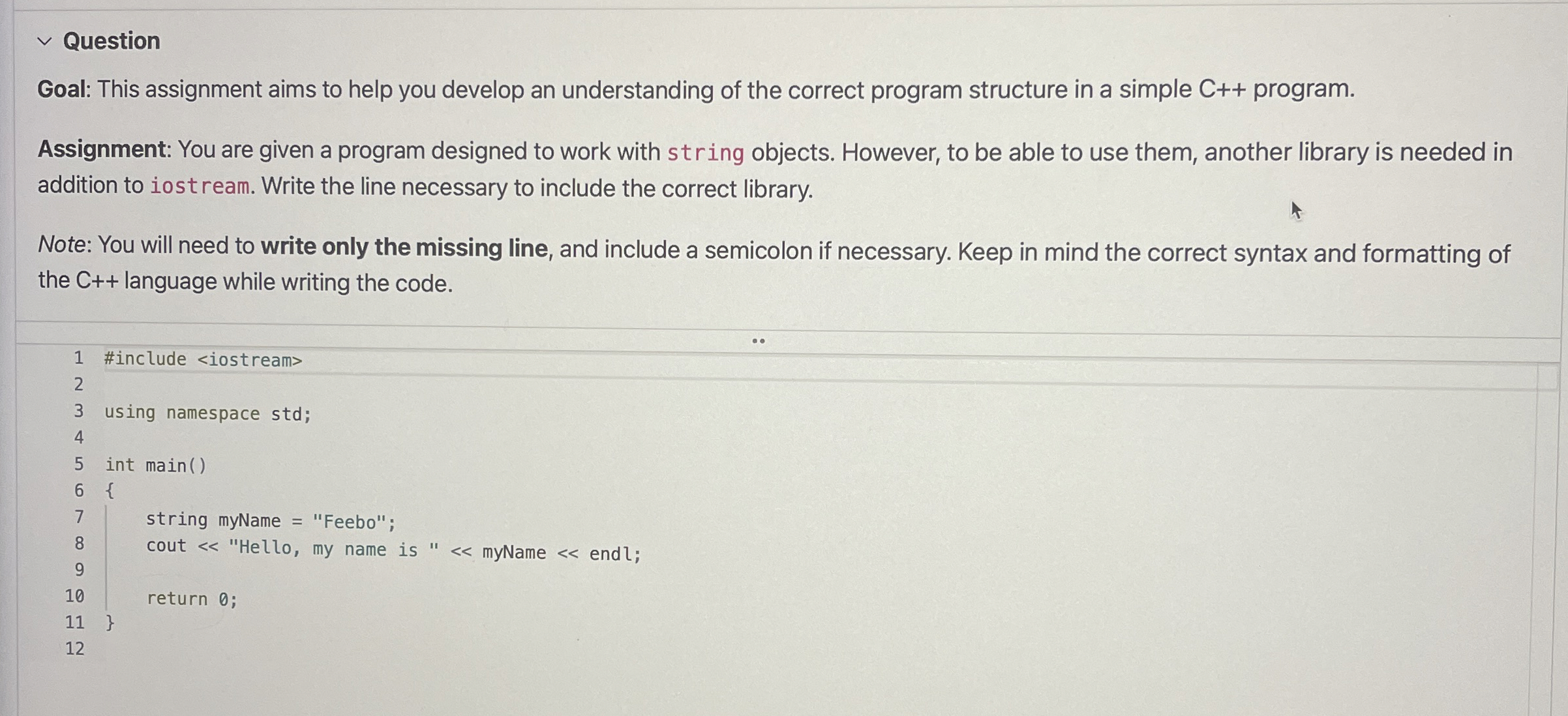 Question Goal: This assignment aims to help you