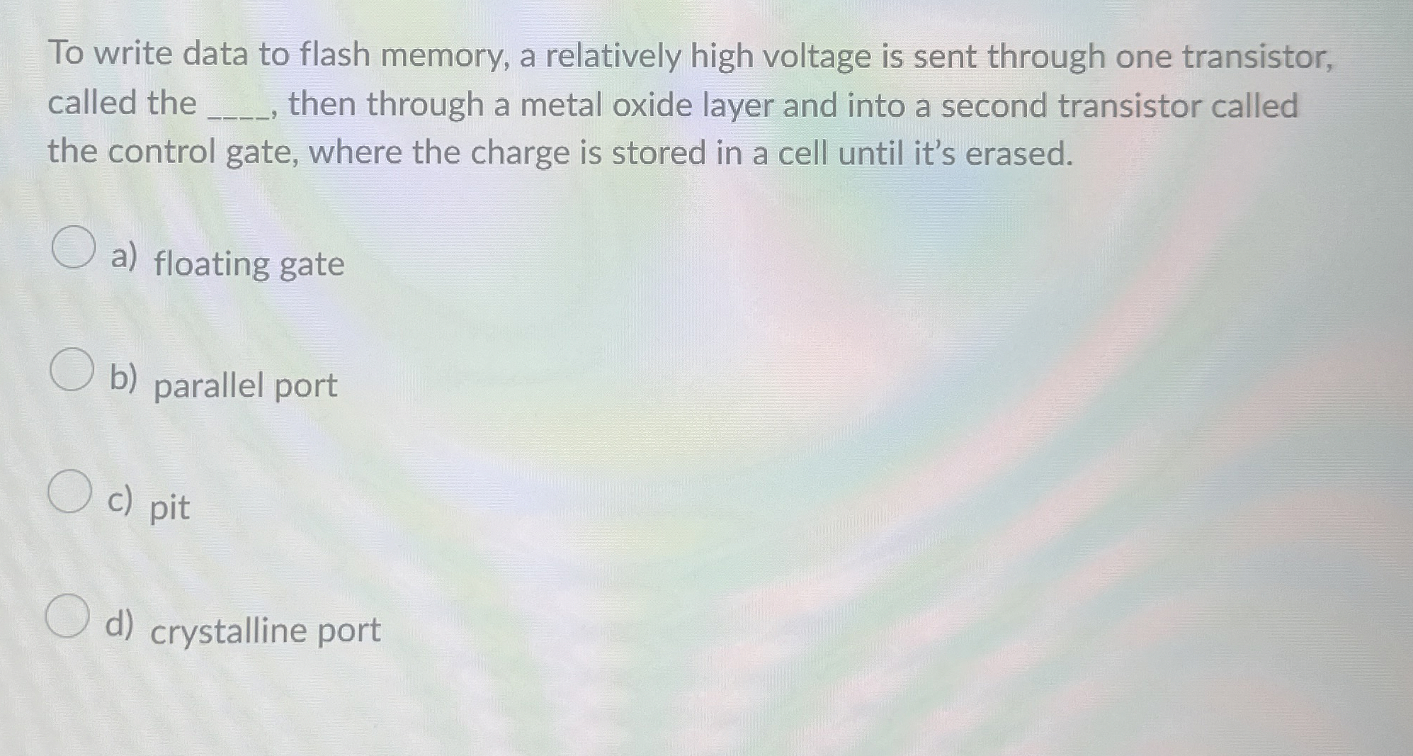 To write data to flash memory, a relatively high