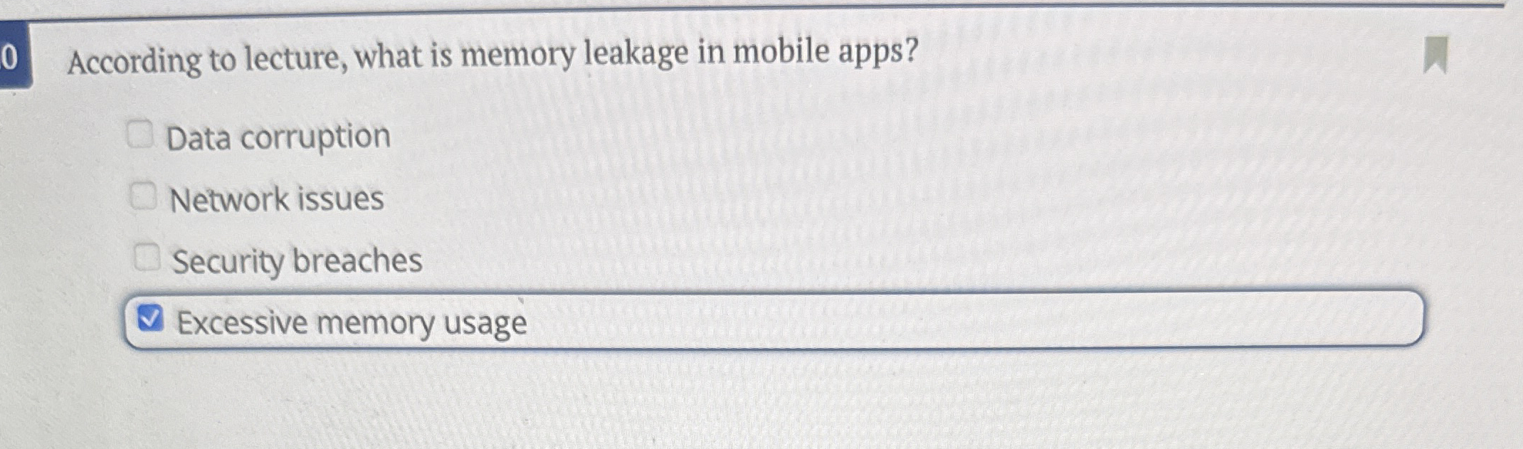 According to lecture, what is memory leakage in