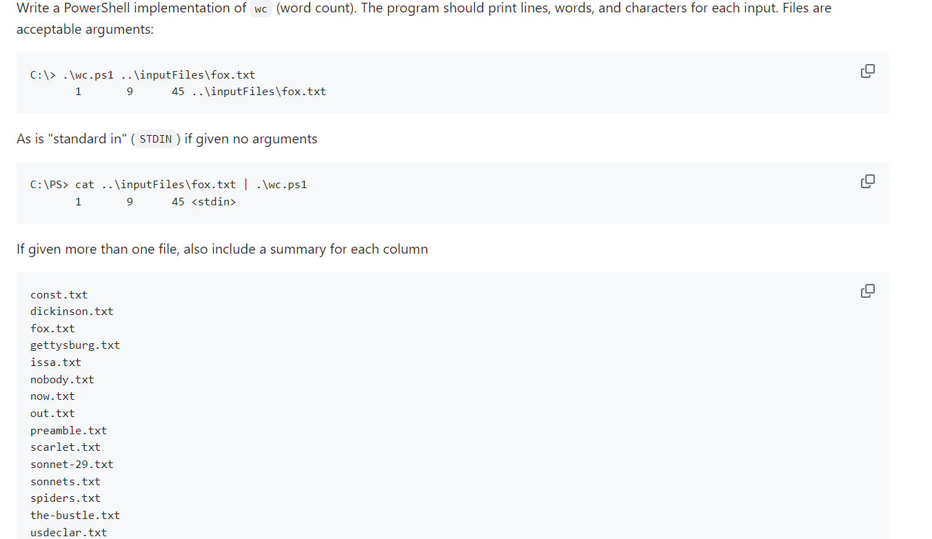 Write a PowerShell implementation of wc ( word