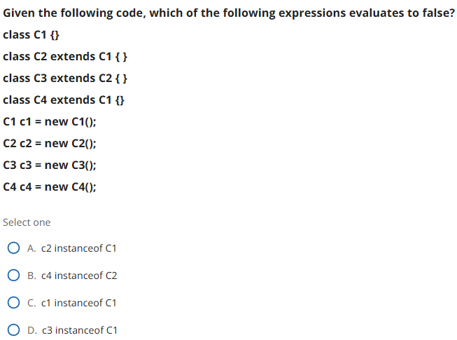 Given the following code, which of the following