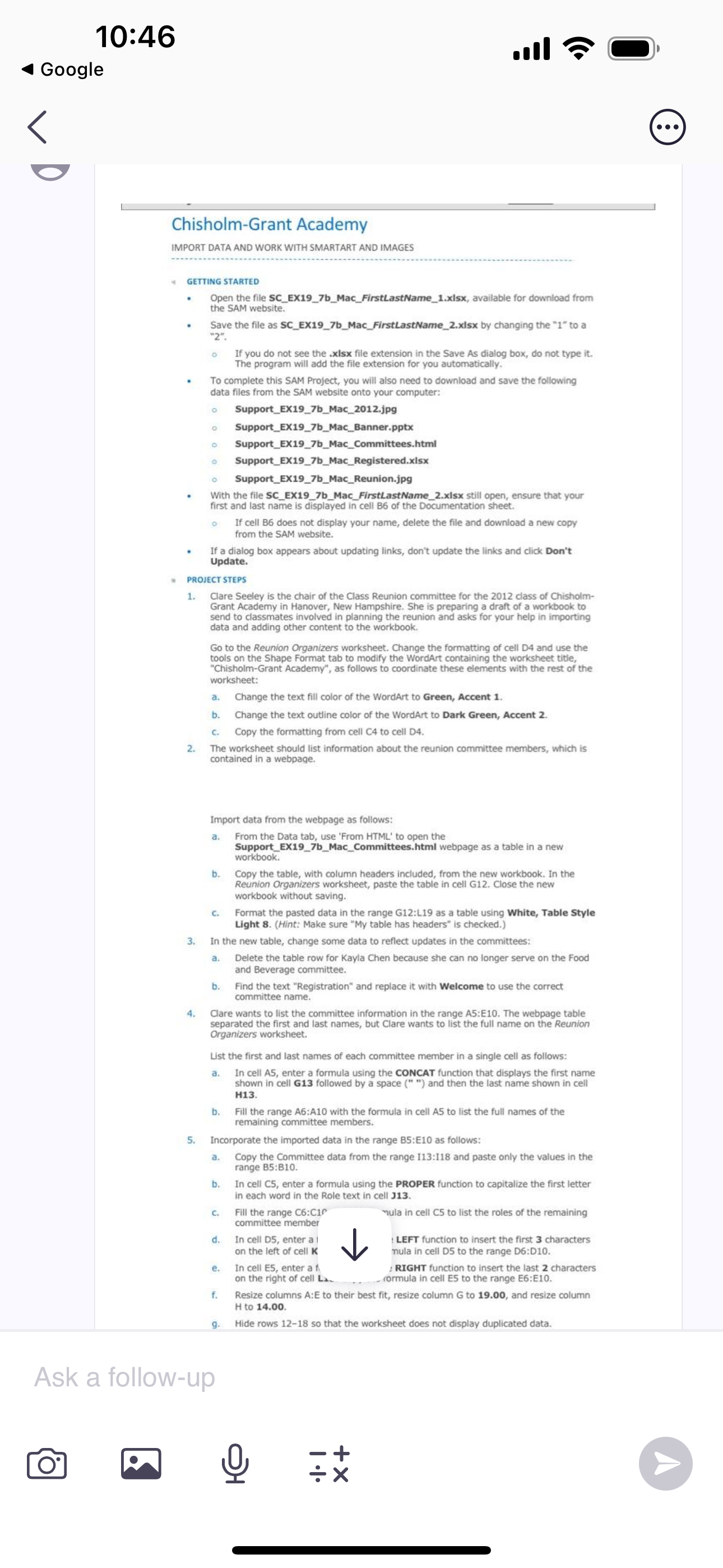 1 0 : 4 6 Google Chisholm - Grant Academy IMPORT