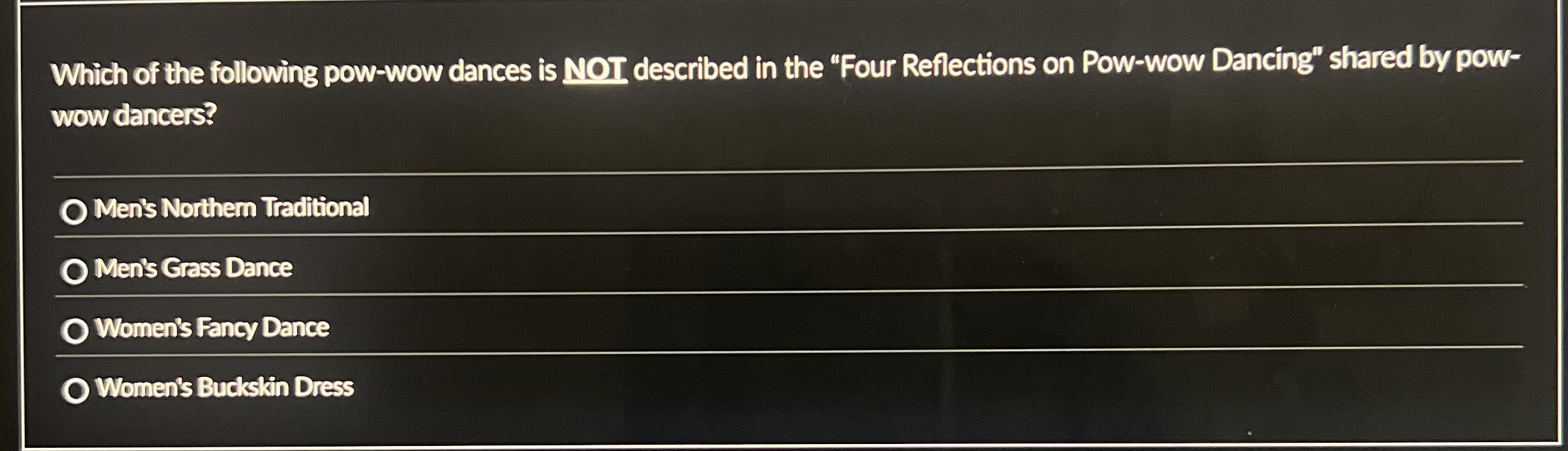 Which of the following pow - wow dances is NOI