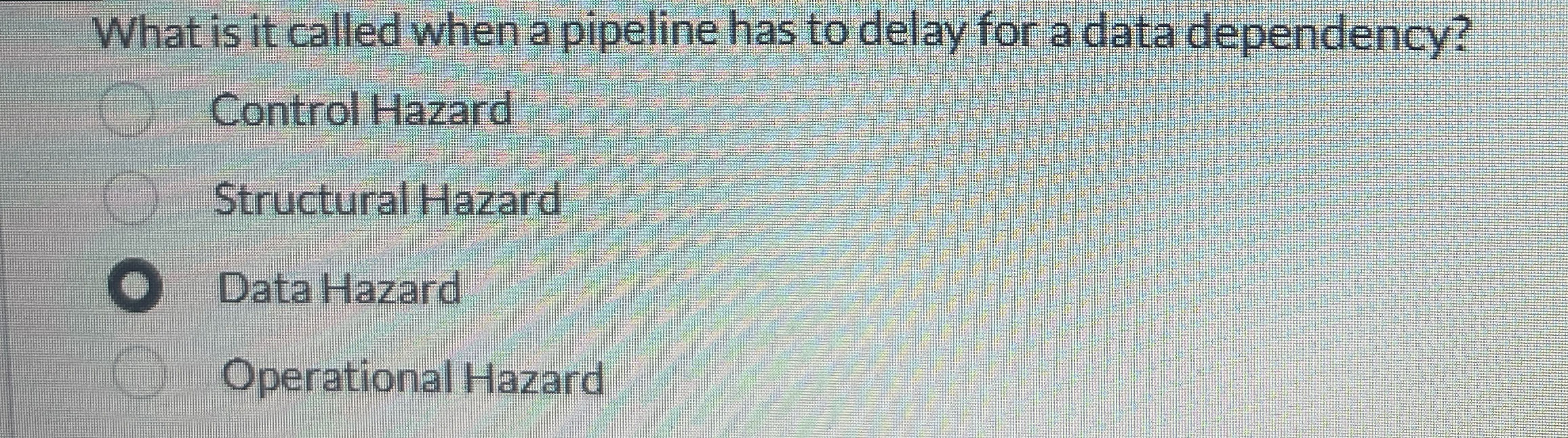 What is it called when a pipeline has to delay