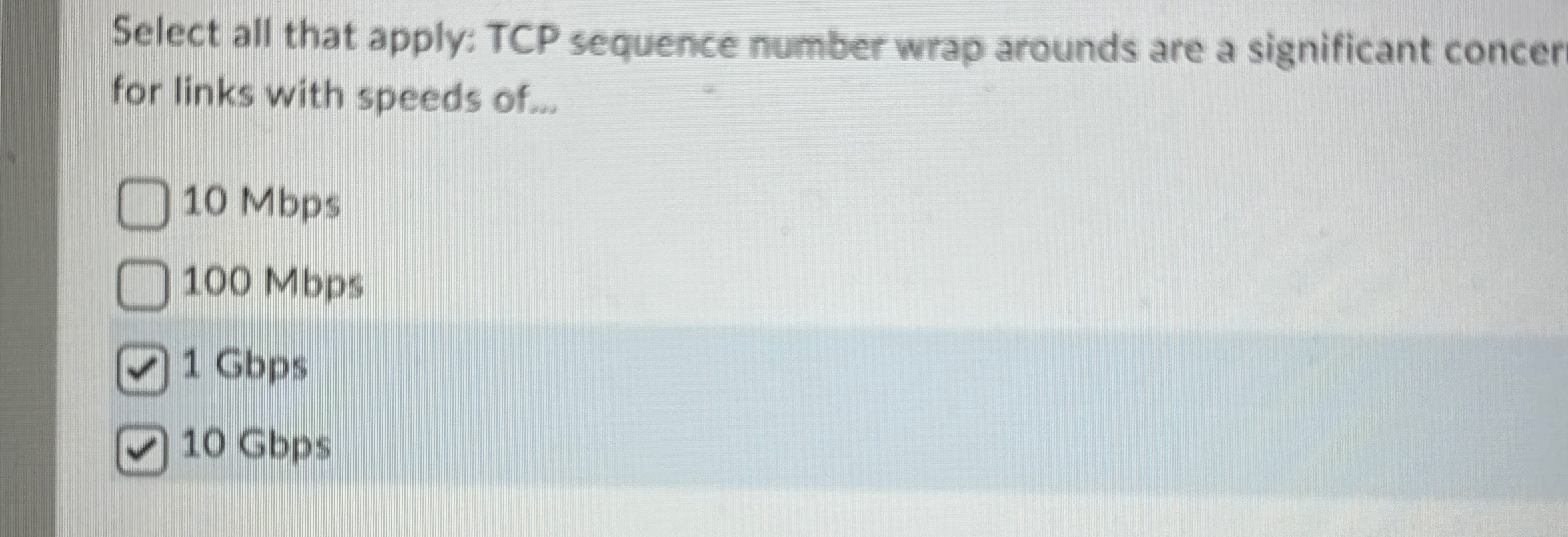 Select all that apply: TCP sequence number wrap