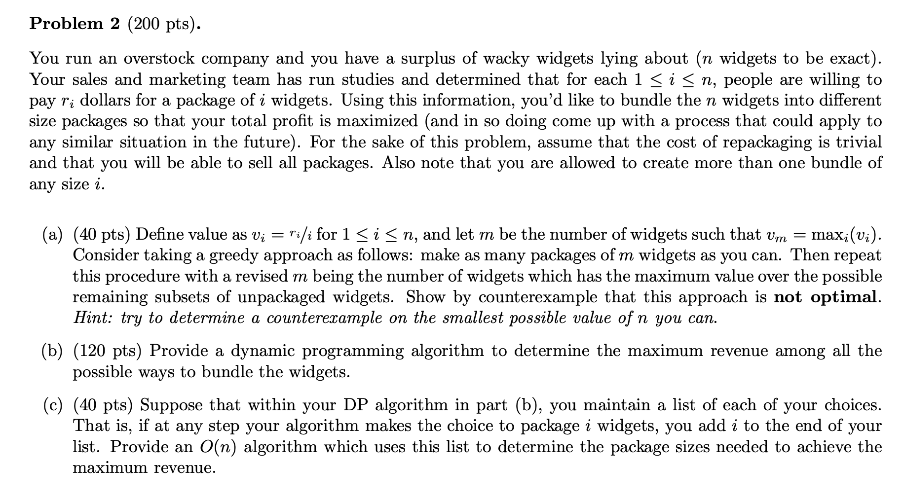 You run an overstock company and you have a