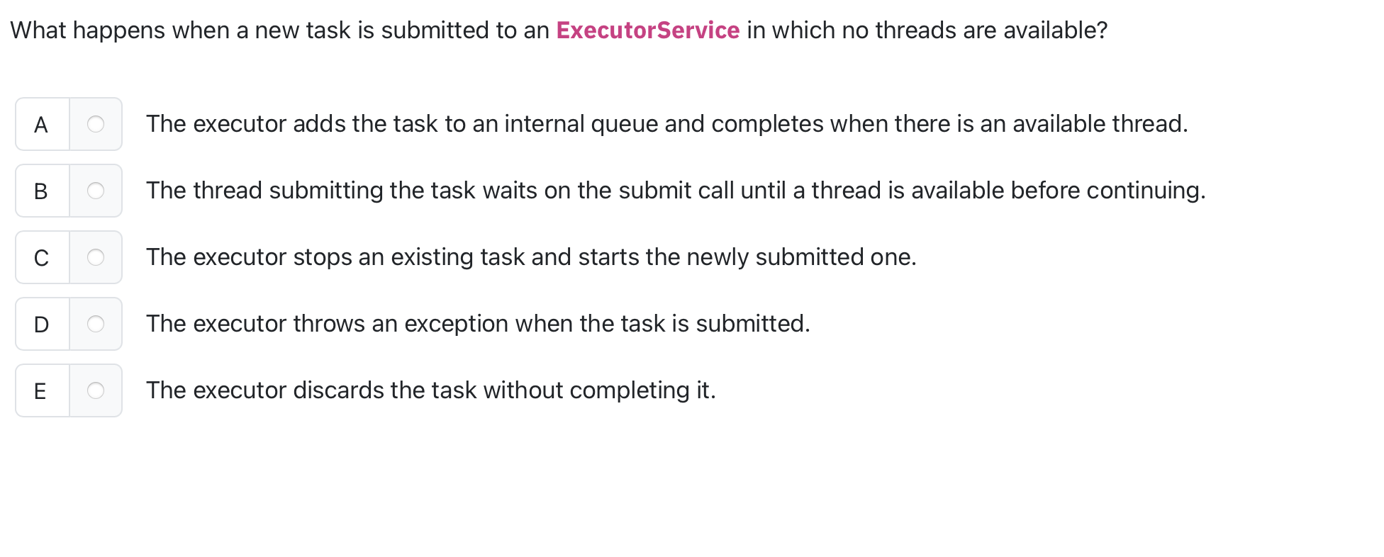 What happens when a new task is submitted to an