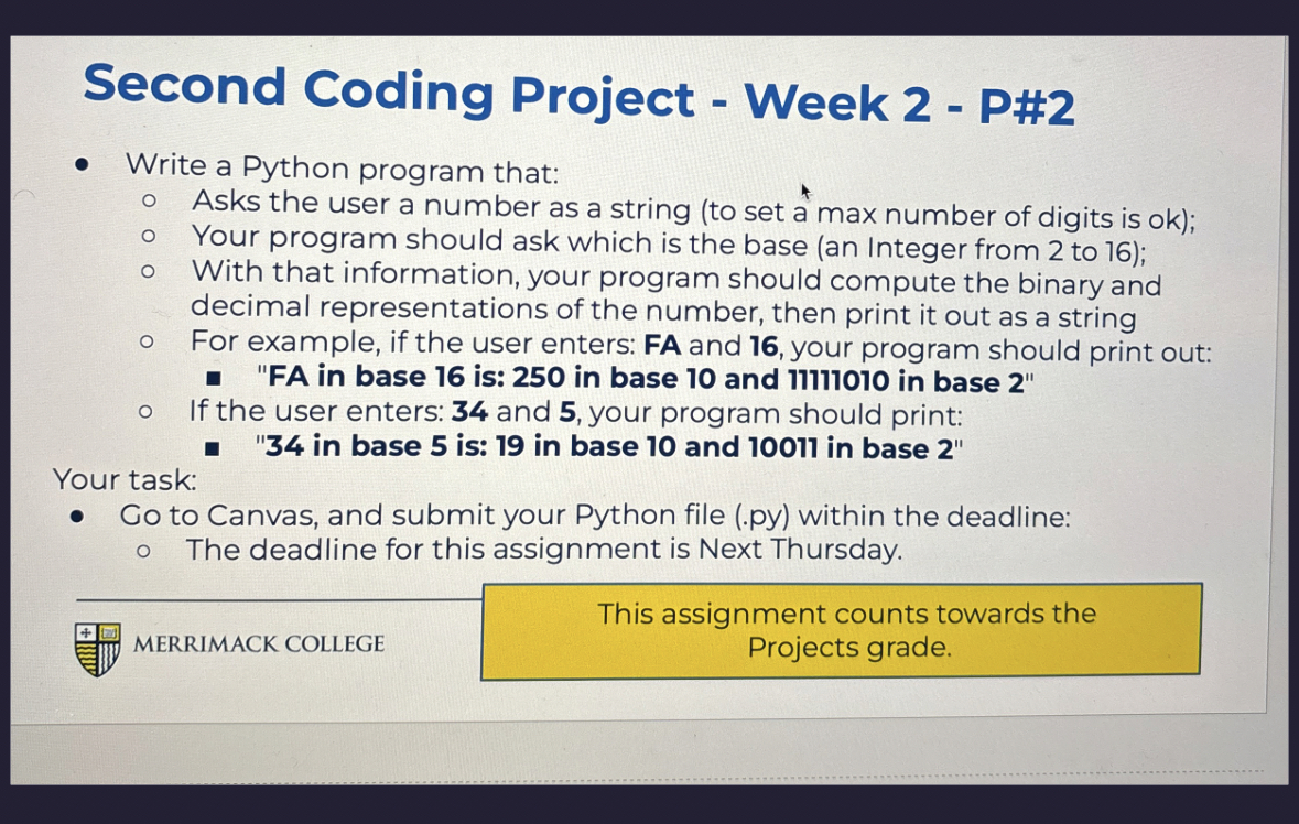 Second Coding Project - Week 2 - P# 2 Write a