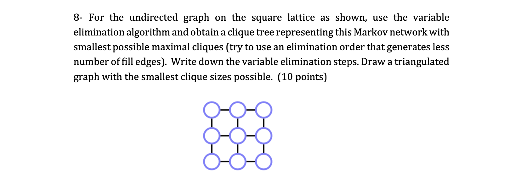 8 - For the undirected graph on the square