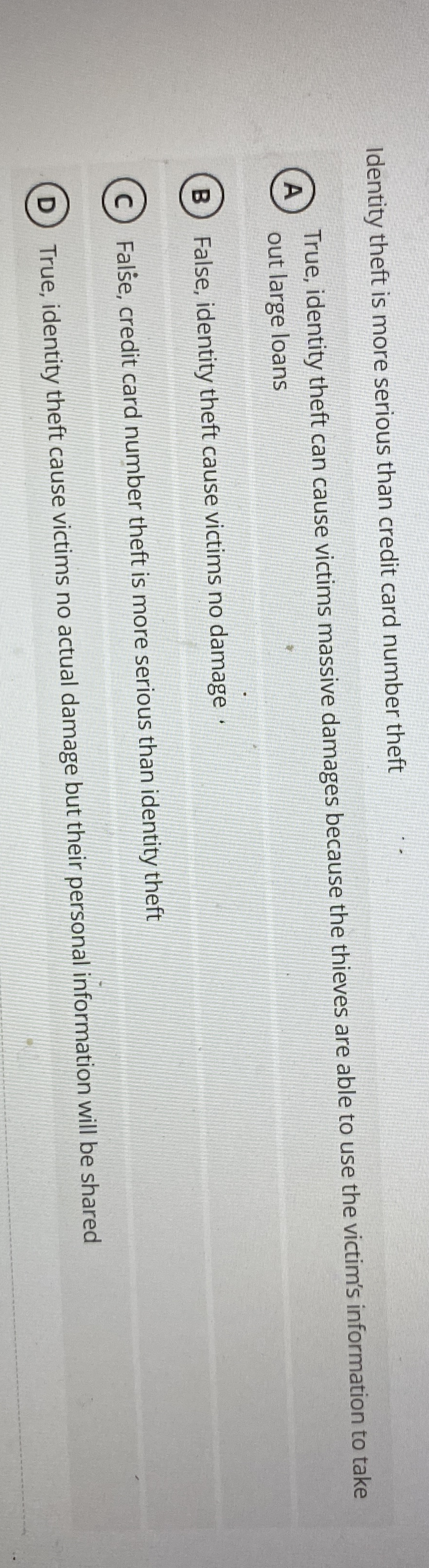 Identity theft is more serious than credit card