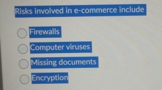 Risks involved in e - commerce include Computer